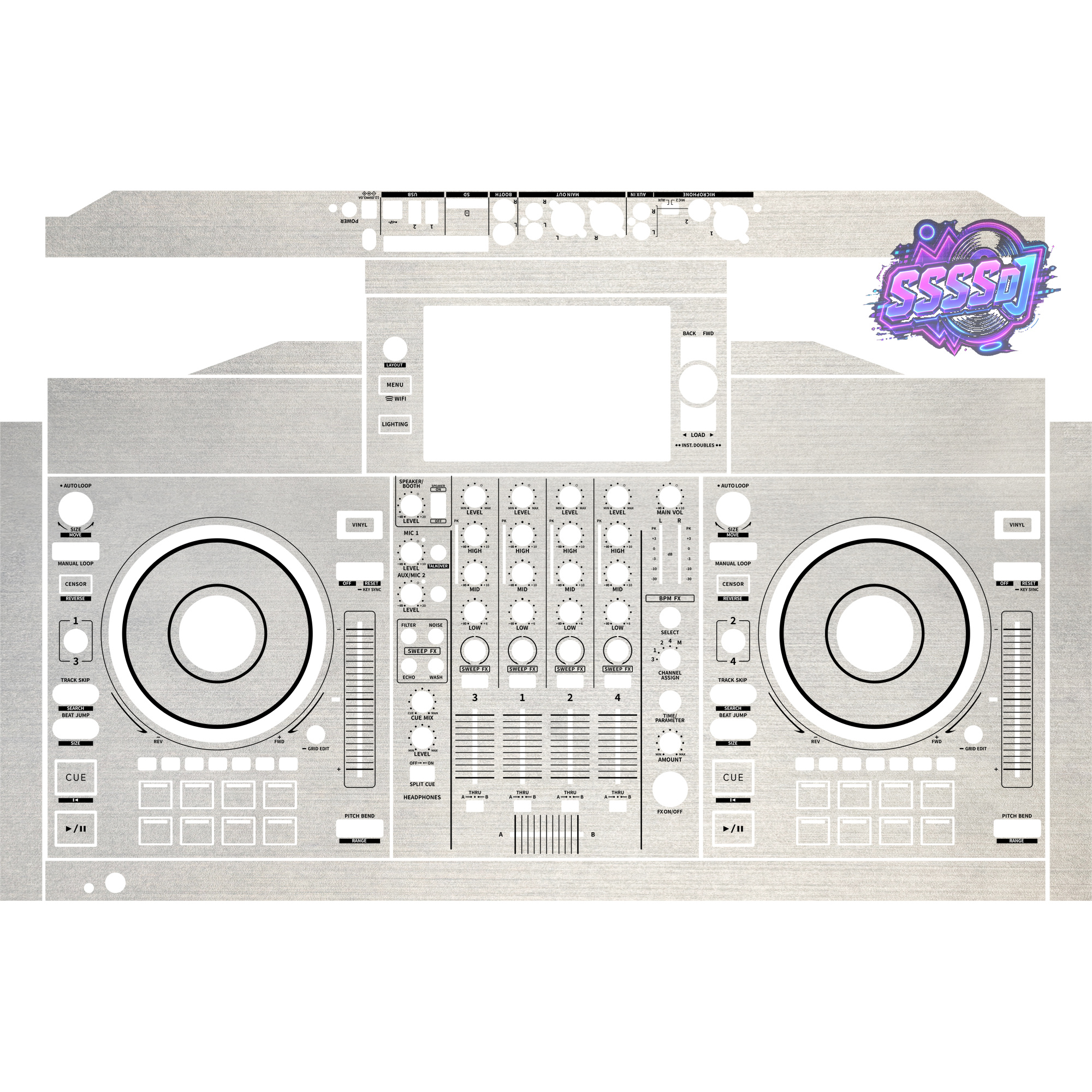 Denon DJ SC Live 4 Brushed Silver Matte Integrated DJ System Skin