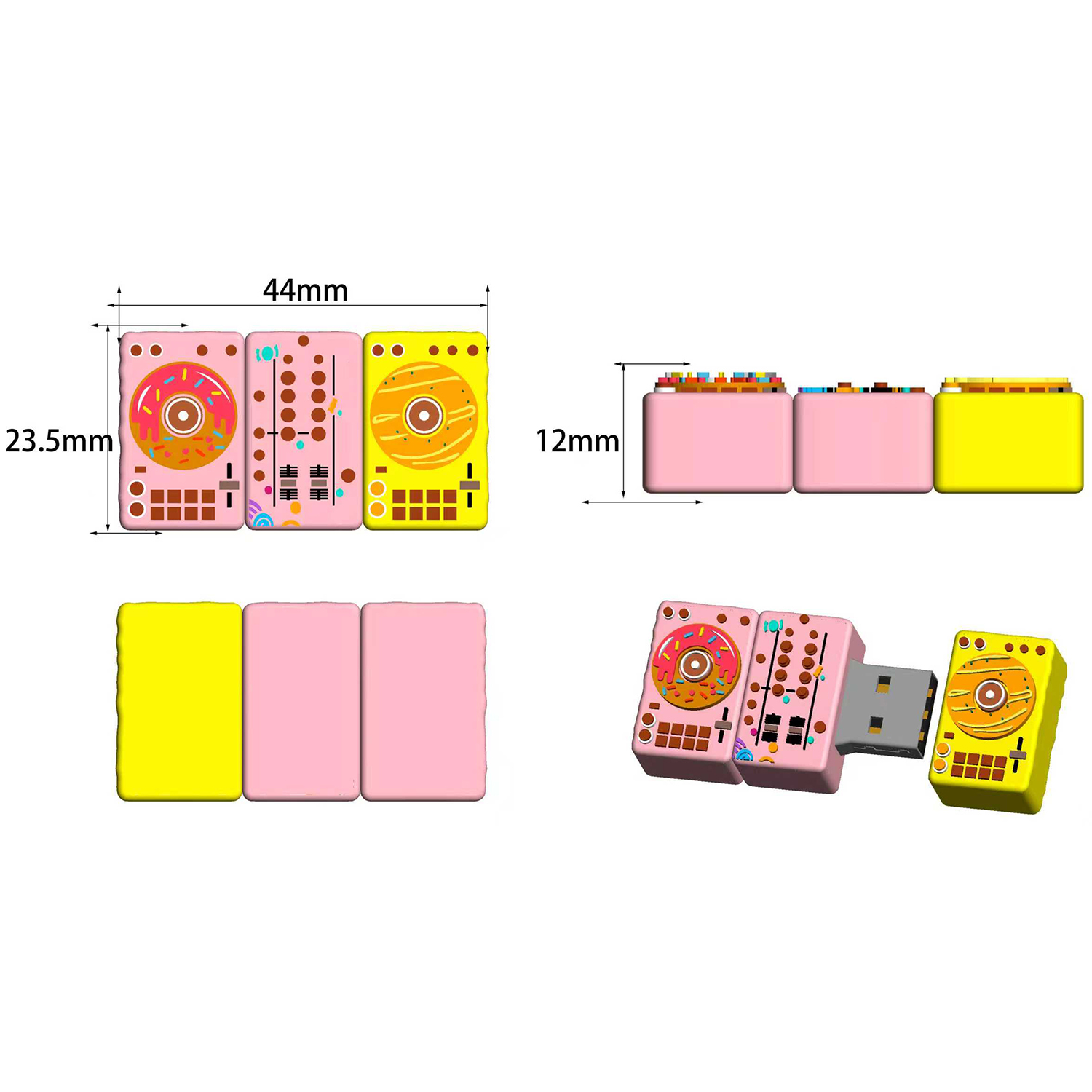 Donut DJ deck USB 3.0 high-speed flash drive main view 3