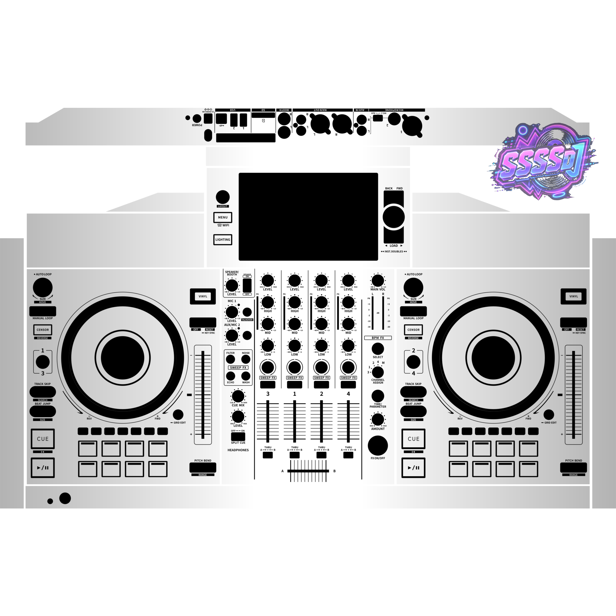 Denon DJ SC Live 4 Gradient Gray Integrated DJ System Skin