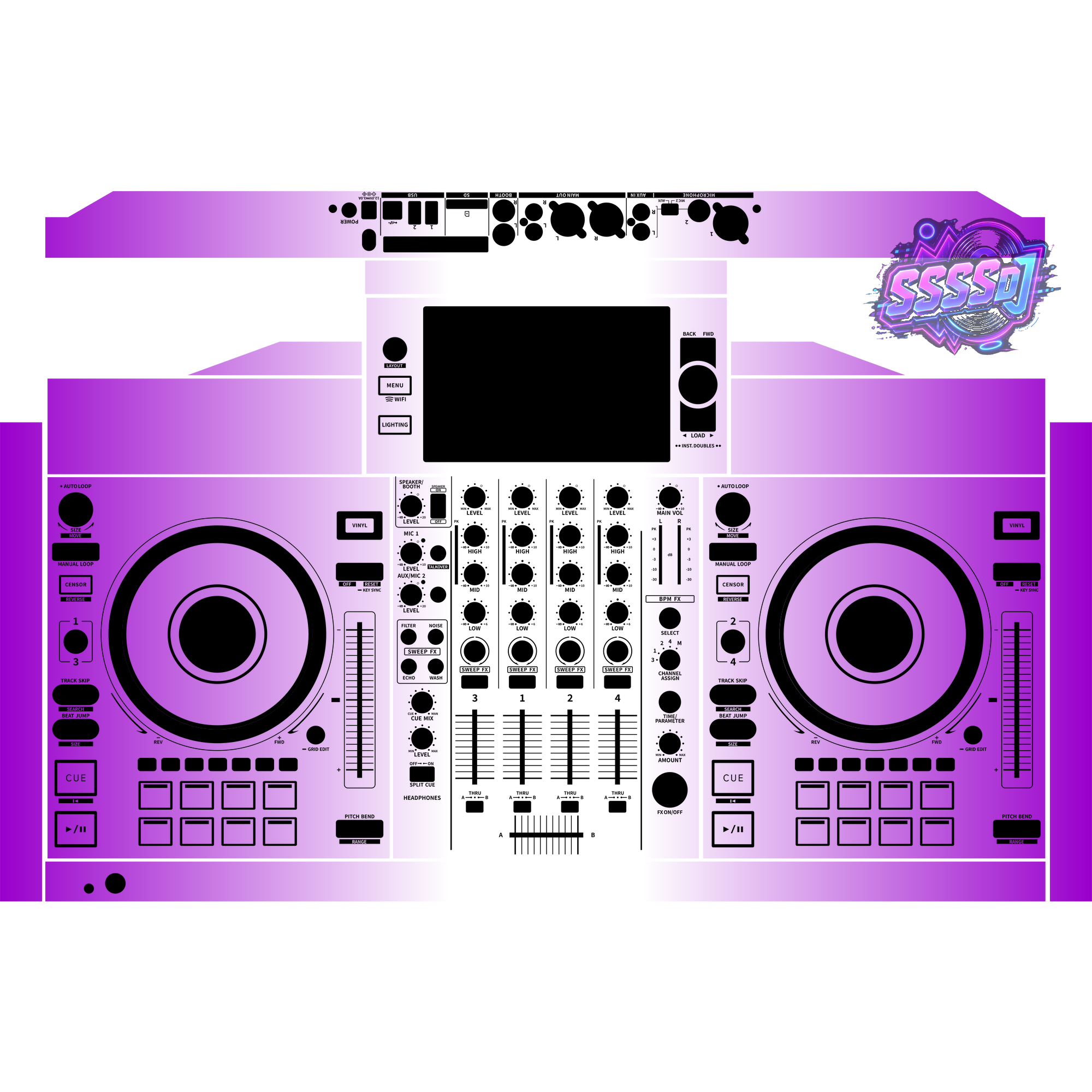 Denon DJ SC Live 4 Gradient Purple Integrated DJ System Skin