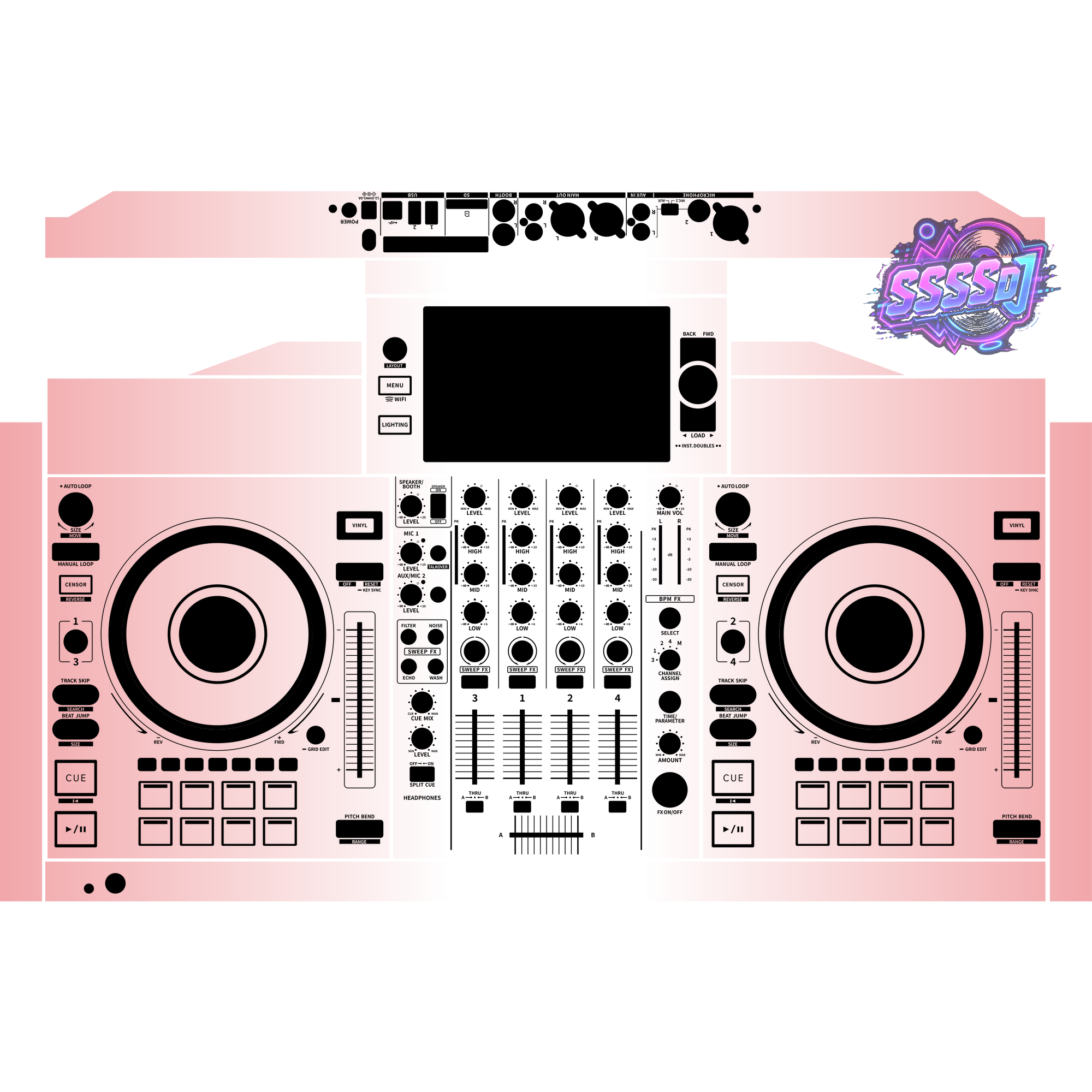 Denon DJ SC Live 4 Gradient Sakura Pink Integrated DJ System Skin