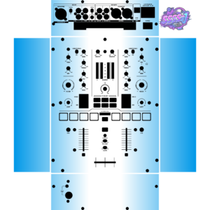 Scratch Gradient Blue DJ Mixer Skin