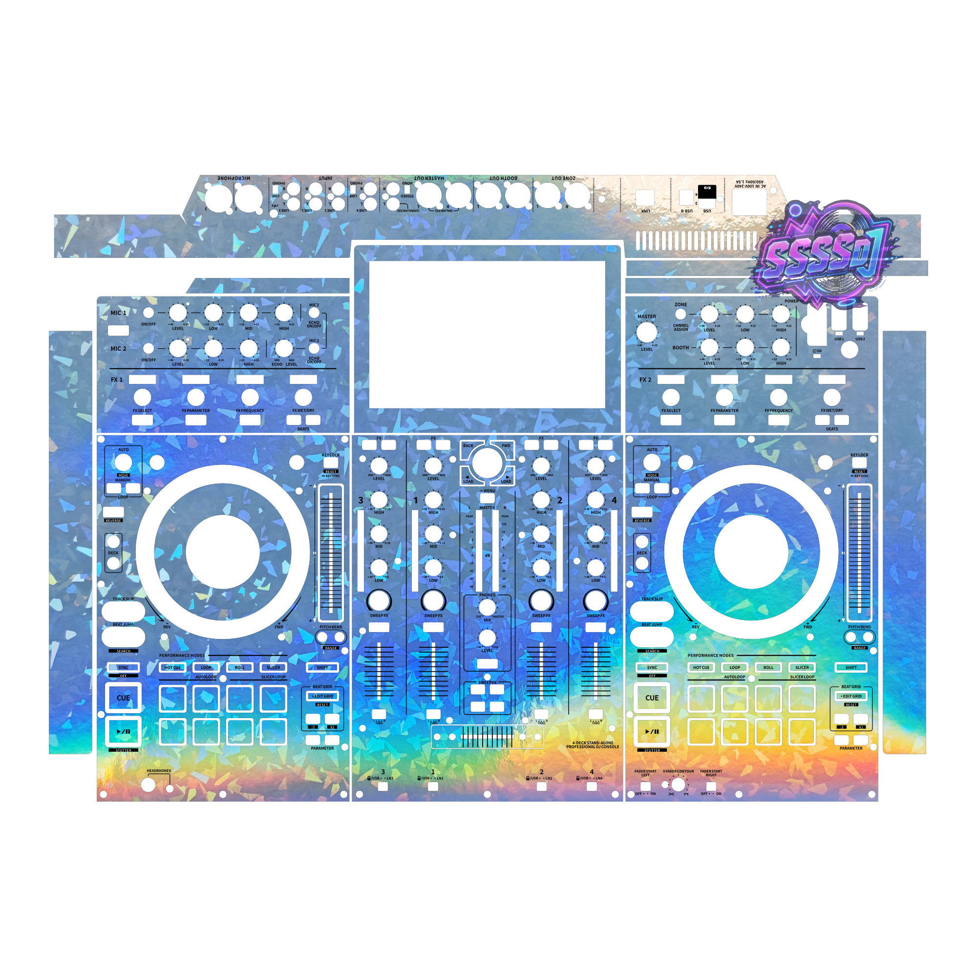 Denon DJ Prime 4 Glossy Laser Diamond Integrated DJ System Skin
