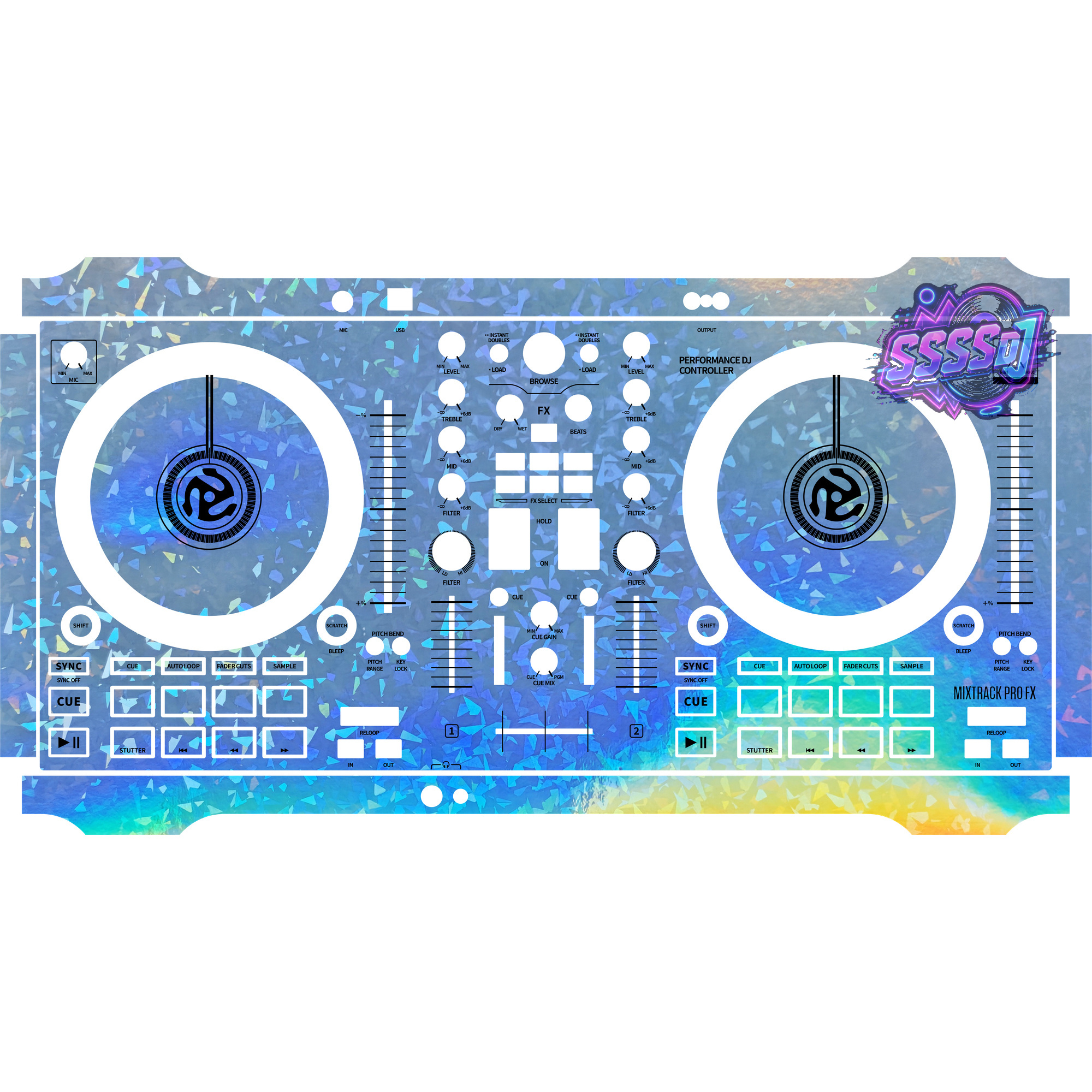 Mixtrack Pro FX Glossy Laser Diamond DJ Controller Skin