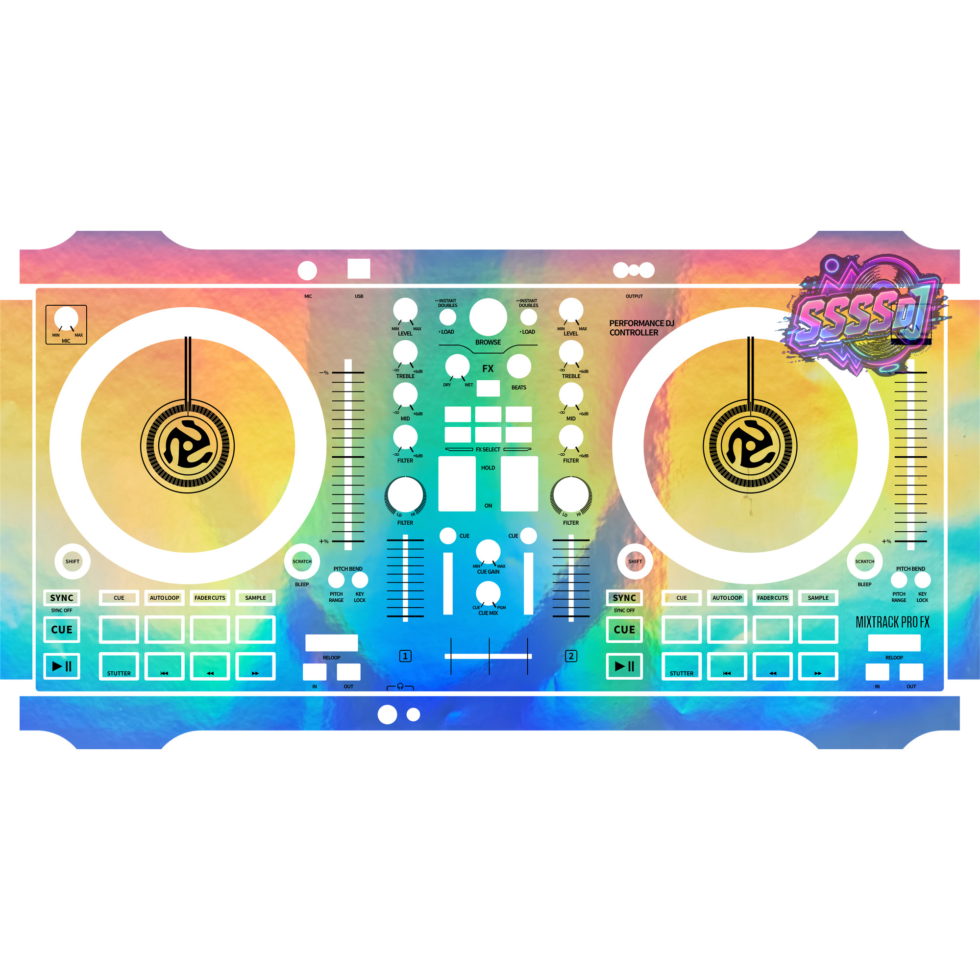 Mixtrack Pro FX Glossy Laser DJ Controller Skin