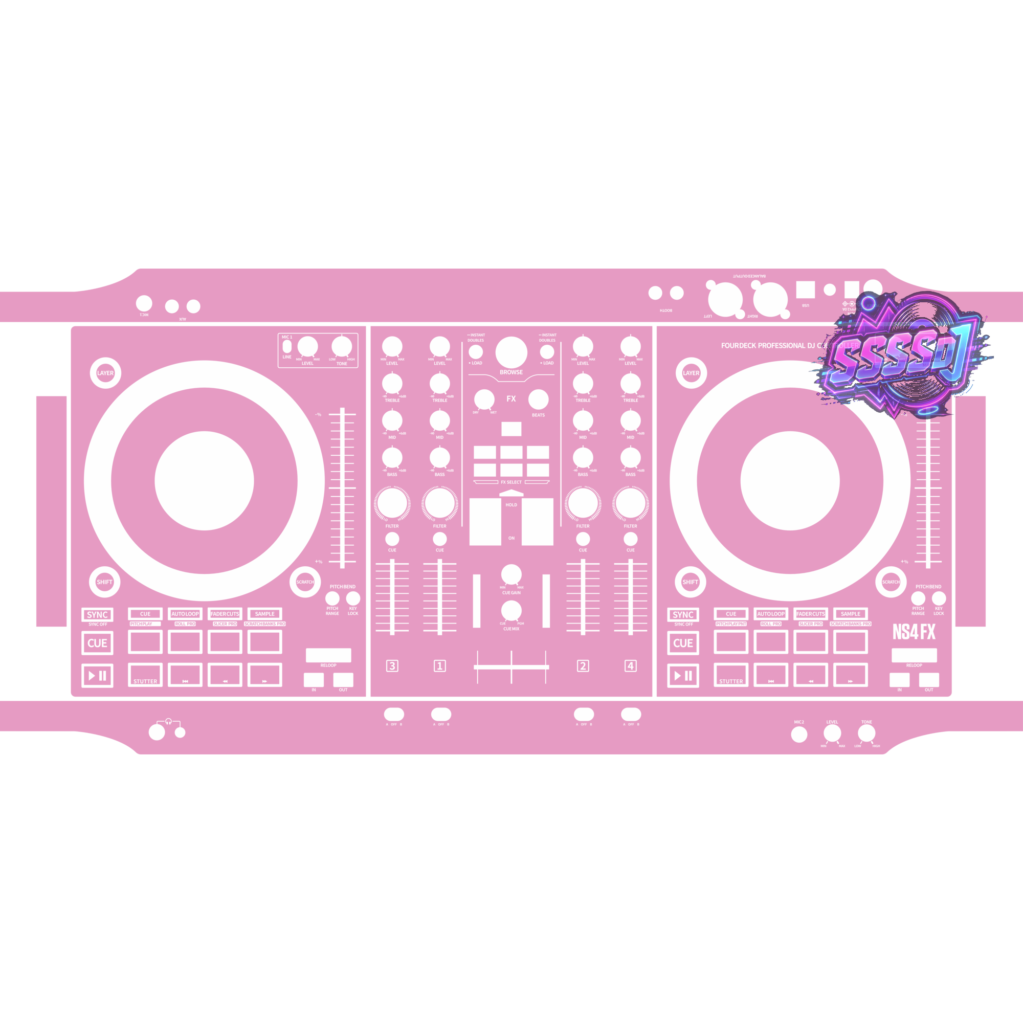 Numark NS4FX Barbie Pink DJ Controller Skin