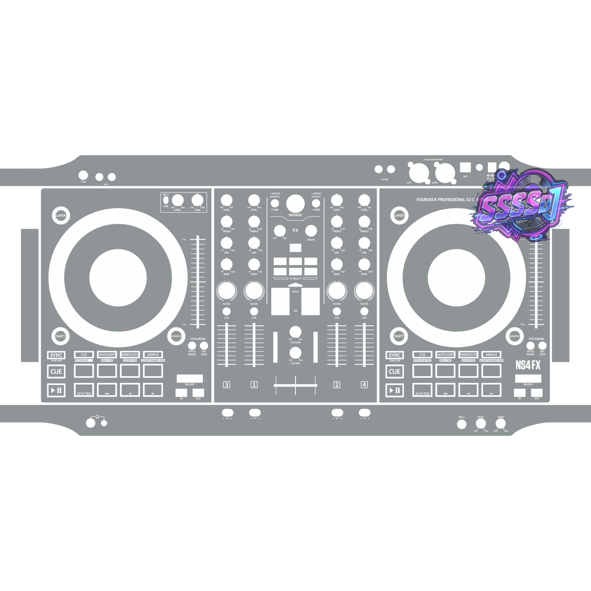 Numark NS4FX Gray DJ Controller Skin
