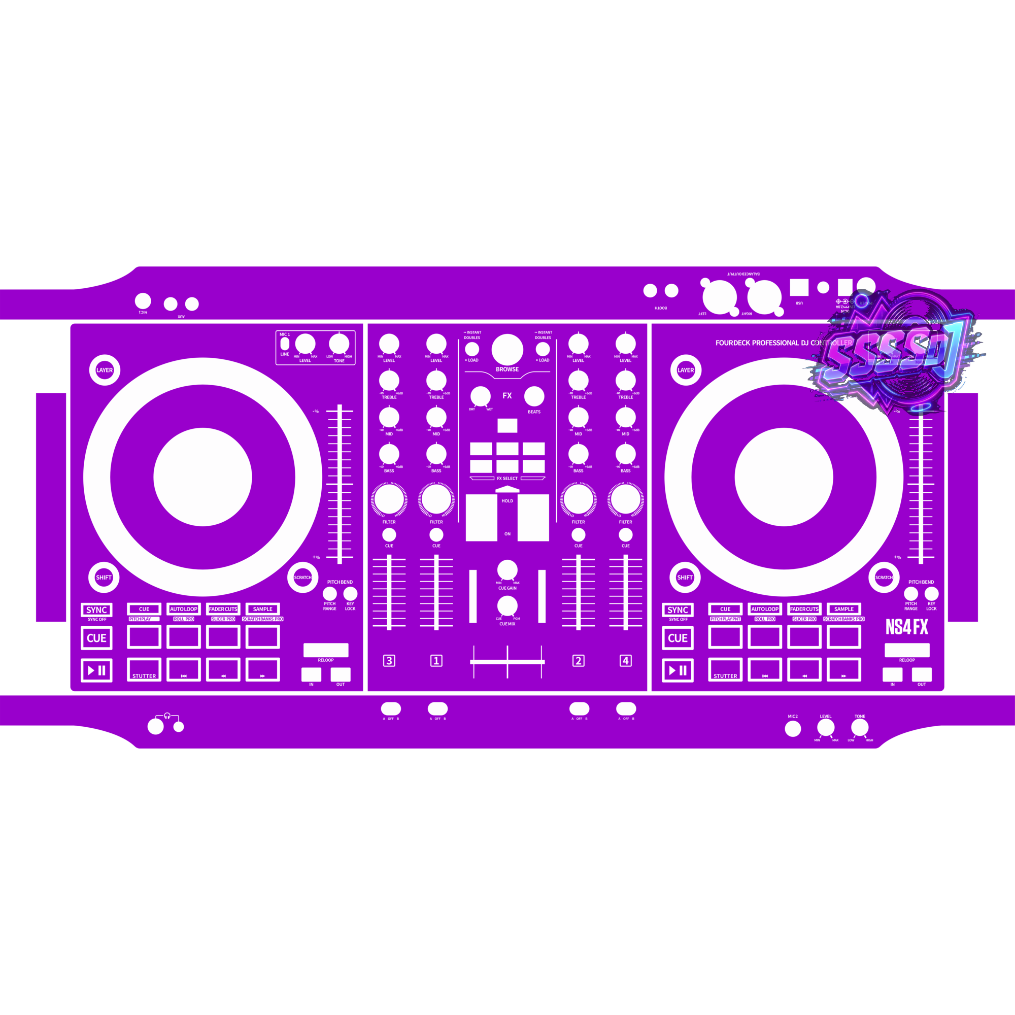 Numark NS4FX Purple DJ Controller Skin