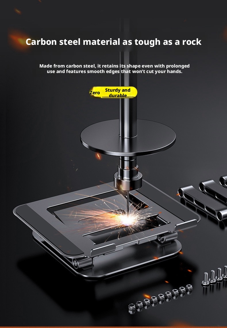 Premium carbon steel laptop stand for DJ setups detail view 8
