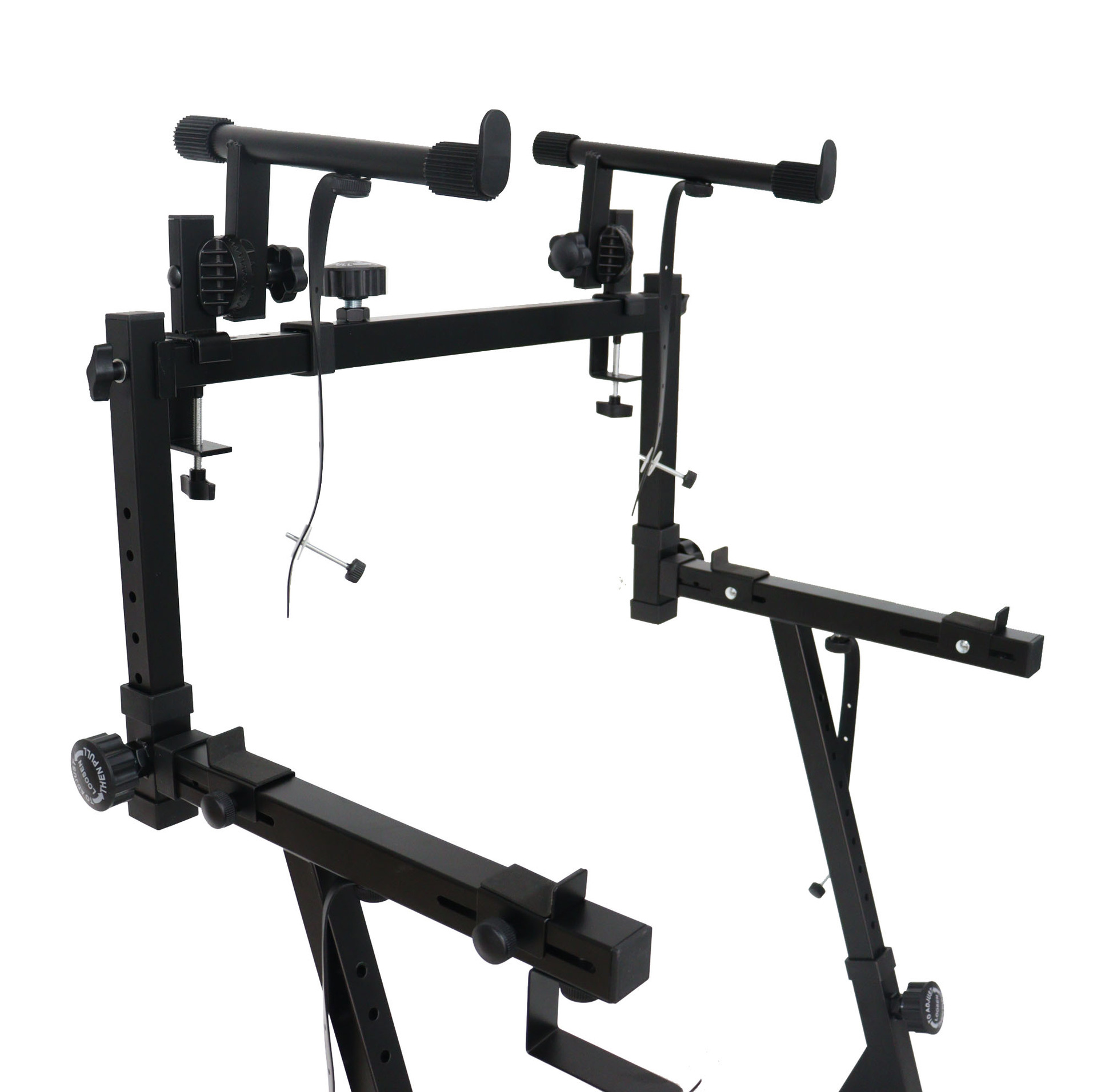 Two-tier heavy-duty DJ keyboard stand with wheels main view 5