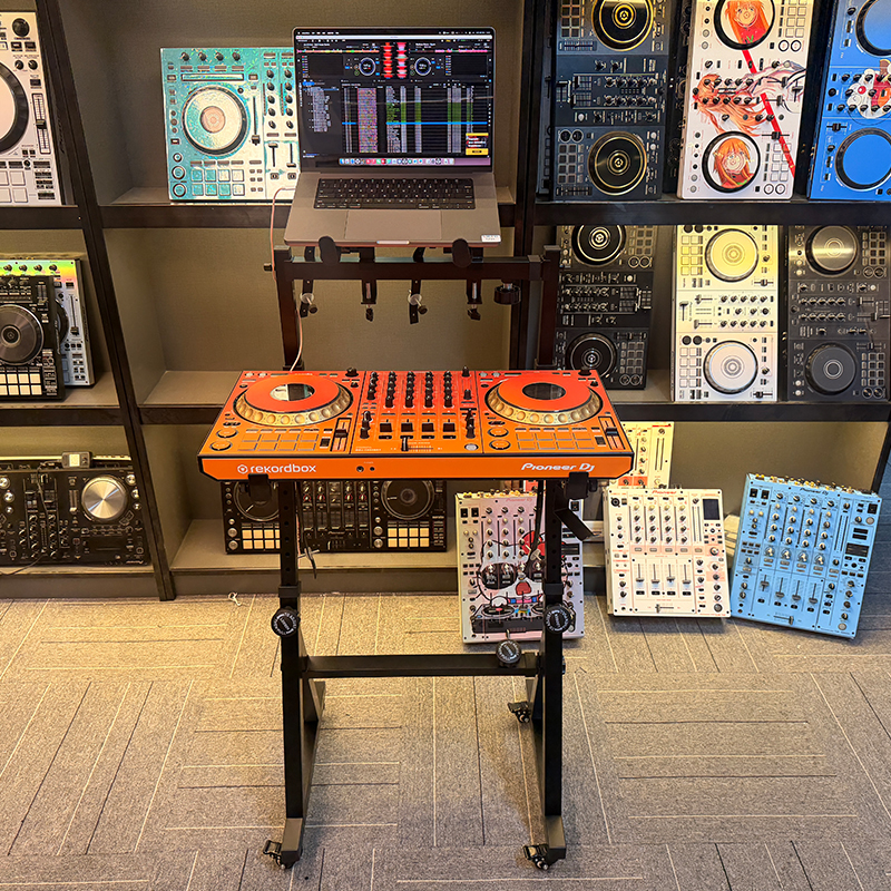 Two-tier heavy-duty DJ keyboard stand with wheels main view 8