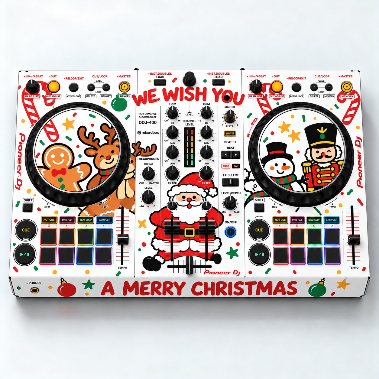 Christmas DJ Controller Skin - Festive Print for Pioneer DDJ, Numark and Hercules